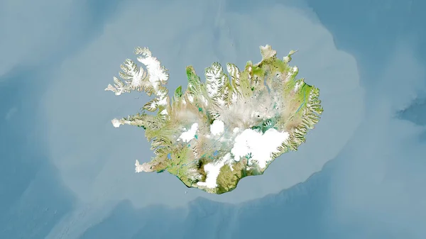 Islanda Area Sul Satellite Una Mappa Nella Proiezione Stereografica Composizione — Foto Stock