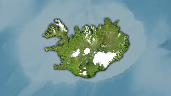 Islandia Satélite Mapa Proyección Estereográfica Composición Cruda Capas Trama Con — Foto de Stock