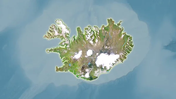 Island Område Satellit Kartan Stereografisk Projektion Sammansättning Raster Lager Med — Stockfoto