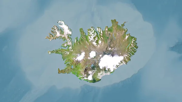 Ісландія Карті Стереографічній Проекції Сира Композиція Растрових Шарів — стокове фото