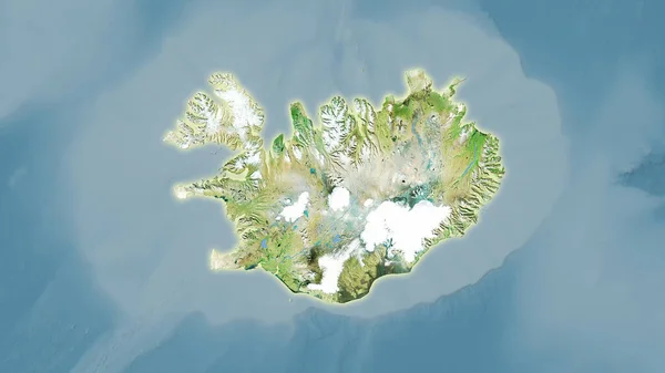 Islandia Mapa Satélite Proyección Estereográfica Composición Cruda Capas Trama Con —  Fotos de Stock