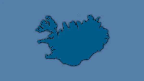 立体投影の固体地図上のアイスランド領域 暗い輝く輪郭を持つラスター層の生の組成 — ストック写真
