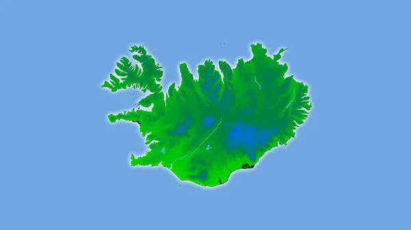 Zone Islande Sur Carte Annuelle Des Températures Dans Projection Stéréographique — Photo
