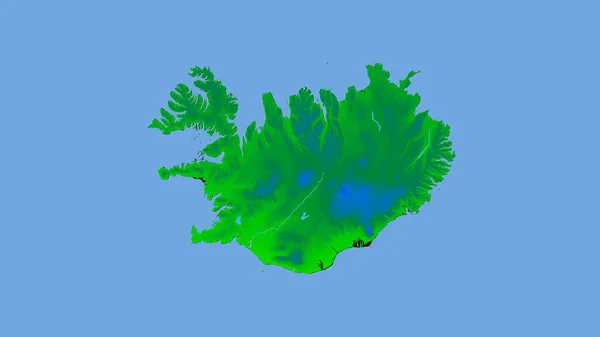 Area Islandese Sulla Mappa Annuale Della Temperatura Nella Proiezione Stereografica — Foto Stock