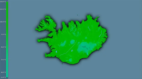 Temperatura Máxima Del Mes Más Cálido Dentro Del Área Islandia —  Fotos de Stock