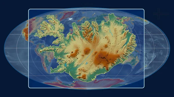 Vue Agrandie Des Contours Islande Avec Des Lignes Perspective Par — Photo