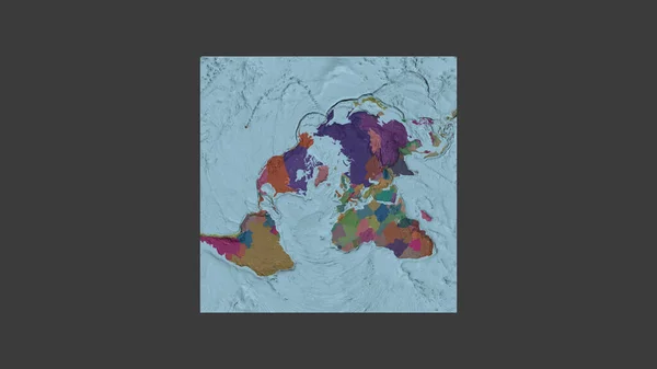 Cuadro Cuadrado Del Mapa Gran Escala Del Mundo Una Proyección —  Fotos de Stock