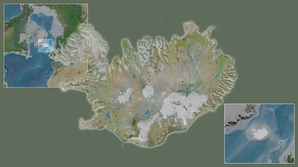 Primer Plano Islandia Ubicación Región Centro Mapa Mundial Gran Escala — Foto de Stock
