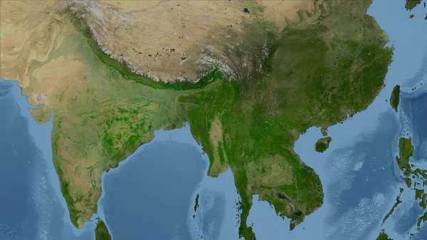 India Close Perspective Country Outline Satellite Imagery — Stock Photo, Image