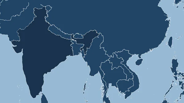 India Primer Plano Perspectiva Del País Sin Esbozo Formas Solamente —  Fotos de Stock