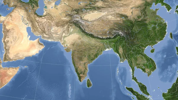 Indien Und Seine Nachbarschaft Entfernte Schrägperspektive Keine Umrisse Satellitenbilder — Stockfoto