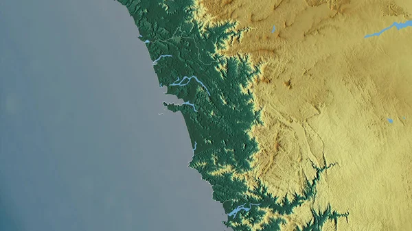 Goa Estado Índia Relevo Colorido Com Lagos Rios Forma Delineada — Fotografia de Stock