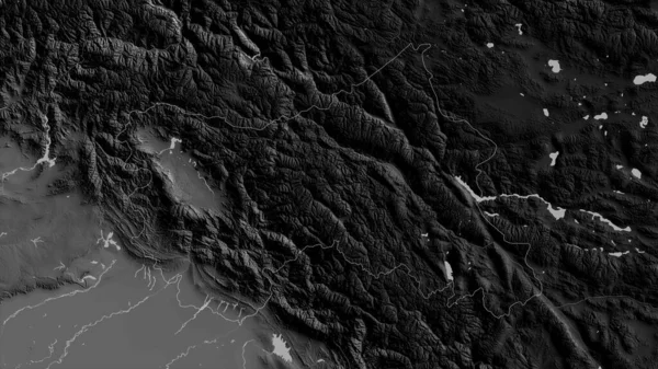 Джамму Кашмир Штат Индия Карта Масштабе Grayscaled Лаками Риверами Форма — стоковое фото