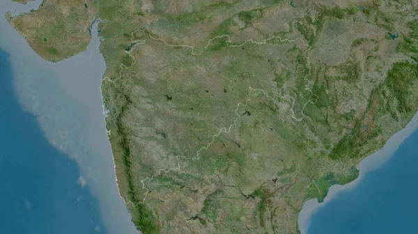 Maharashtra Delstaten Indien Satellitbilder Form Som Skisseras Mot Dess Landområde — Stockfoto
