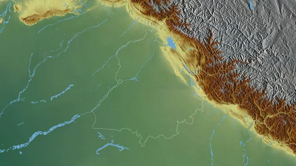 パンジャブ インドの状態 湖や川と色の救済 形状は その国の領域に対して概説 3Dレンダリング — ストック写真