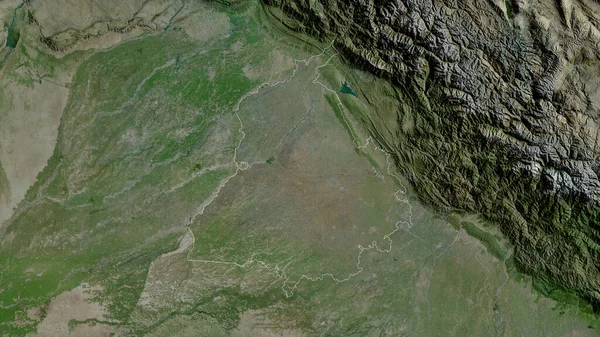 Punjab Estado India Imágenes Satélite Forma Delineada Contra Área País — Foto de Stock