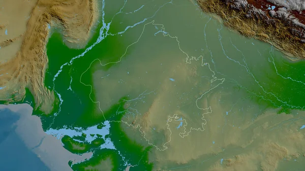 Rajasthan Bundesstaat Indien Farbige Shader Daten Mit Seen Und Flüssen — Stockfoto