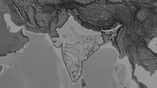Zone Inde Sur Carte Élévation Bille Dans Projection Stéréographique Composition — Photo