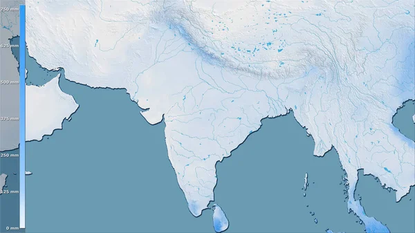 Hindistan bölgesindeki en kuru çeyrekliğin efsanevi stereografik projeksiyonla yağışı - raster tabakalarının ham bileşimi