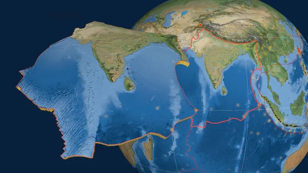 Індійська Тектонічна Плита Була Експропрійована Представлена Всьому Світу Супутникові Знімки — стокове фото