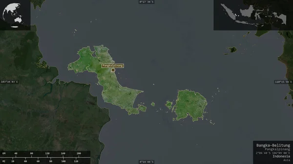 Bangka Belitung Province Indonesia Satellite Imagery Shape Presented Its Country — Stock Photo, Image