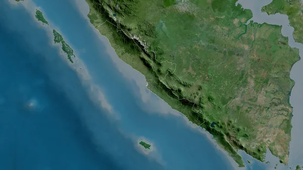 Bengkulu Provincia Indonezia Imagini Prin Satelit Forma Conturată Împotriva Zonei — Fotografie, imagine de stoc