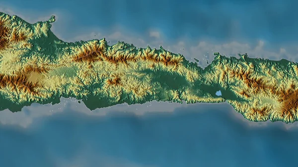 Gorontalo Provincie Indonésie Barevná Úleva Jezery Řekami Tvar Rýsoval Jeho — Stock fotografie