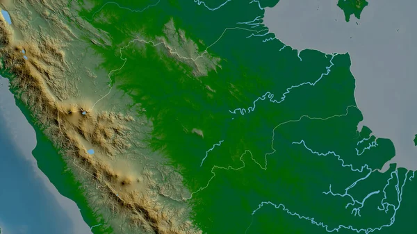 Jambi Provincie Indonesië Gekleurde Schaduwgegevens Met Meren Rivieren Vorm Geschetst — Stockfoto