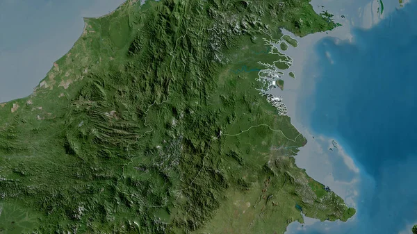Kalimantan Utara Provincia Indonesia Imágenes Satélite Forma Delineada Contra Área — Foto de Stock