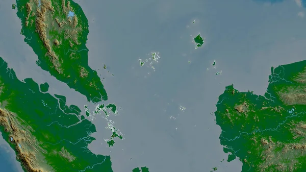 Kepulauan Riau Province Indonesia Colored Shader Data Lakes Rivers Shape — Stock Photo, Image