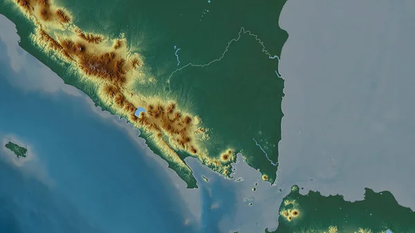 Lampung Provinsen Indonesien Färgad Lättnad Med Sjöar Och Floder Form — Stockfoto