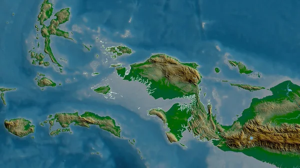 Papua Barat Província Indonésia Dados Sombreados Coloridos Com Lagos Rios — Fotografia de Stock