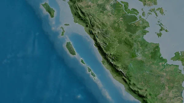 Sumatera Barat Provincie Indonesië Satellietbeelden Vorm Geschetst Tegen Zijn Landelijk — Stockfoto