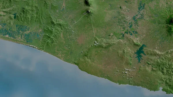 Yogyakarta Speciale Regio Van Indonesië Satellietbeelden Vorm Geschetst Tegen Zijn — Stockfoto