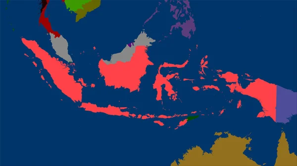 Indonesia Area Administrative Divisions Map Stereographic Projection Raw Composition Raster — Stock Photo, Image