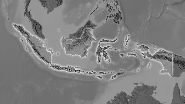 Zona Indonesia Mapa Elevación Bilevel Proyección Estereográfica Composición Cruda Capas — Foto de Stock