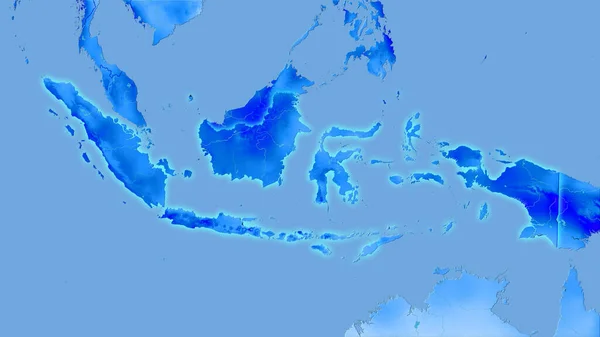 Ινδονησία Περιοχή Στον Ετήσιο Χάρτη Υετού Στην Στερεογραφική Προβολή Ακατέργαστη — Φωτογραφία Αρχείου