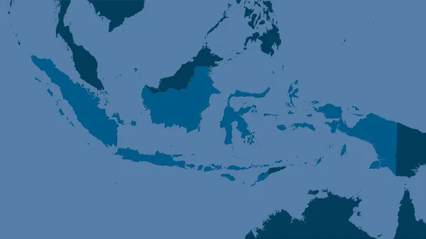 Stereografik Projeksiyondaki Katı Haritada Endonezya Alanı Raster Katmanlarının Ham Bileşimi — Stok fotoğraf