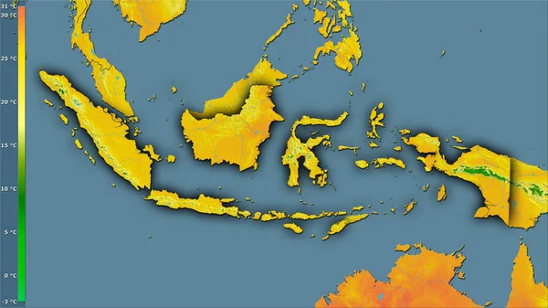 Temperatura Media Del Quarto Più Caldo Dell Area Indonesiana Nella — Foto Stock