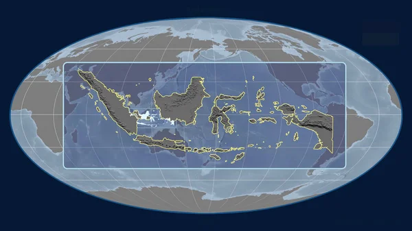 Diperbesar Dalam Pandangan Indonesia Garis Besar Dengan Garis Perspektif Terhadap — Stok Foto