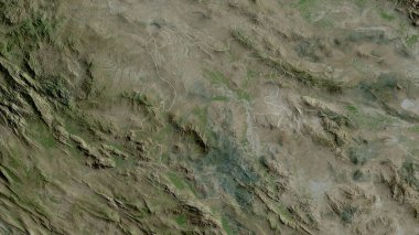 Hamadan, İran vilayeti. Uydu görüntüleri. Ülke alanına göre şekillendirilmiş. 3B görüntüleme