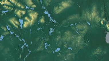 Cavan, İrlanda Bölgesi. Göller ve nehirlerle renkli rahatlama. Ülke alanına göre şekillendirilmiş. 3B görüntüleme