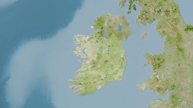 Uyduda İrlanda bölgesi stereografik projeksiyonda bir harita - raster katmanlarının ham bileşimi