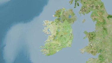 Stereografik projeksiyondaki D uydusundaki İrlanda bölgesi - raster katmanlarının ham bileşimi