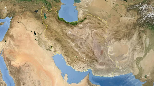 Iran Delineato Immagine Satellitare Alta Risoluzione — Foto Stock