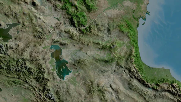 Östra Azarbajdzjan Provinsen Iran Satellitbilder Form Som Skisseras Mot Dess — Stockfoto