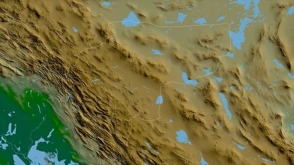 伊斯法罕 伊朗省 湖泊和河流的彩色阴影数据 形状与它的国家相对应 3D渲染 — 图库照片