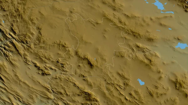 Hamadan Provinsen Iran Färgade Skuggdata Med Sjöar Och Floder Form — Stockfoto
