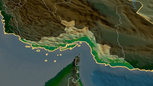 Hormozgan Provincia Dell Iran Ingrandito Evidenziato Principali Caratteristiche Del Paesaggio — Foto Stock