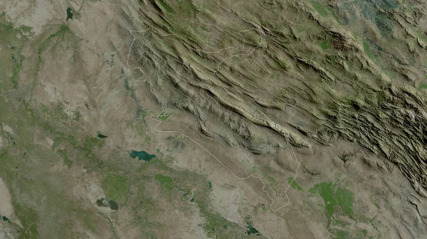 Ilam Provincia Irán Imágenes Satélite Forma Delineada Contra Área País — Foto de Stock